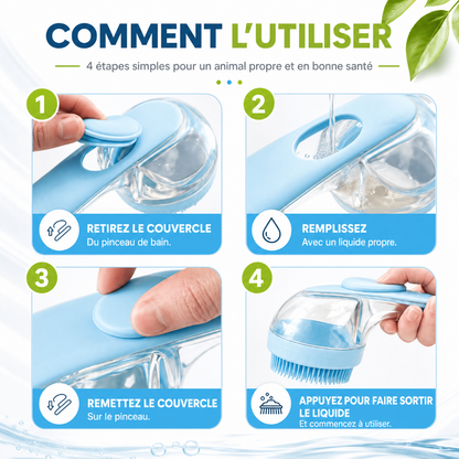 Brosse Bain 2-en-1 – Un toilettage facile, doux et sans stress