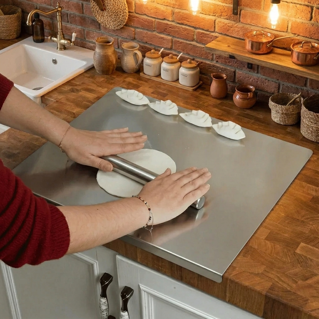 Planche à Découper en Acier Inox – Une surface de découpe élégante