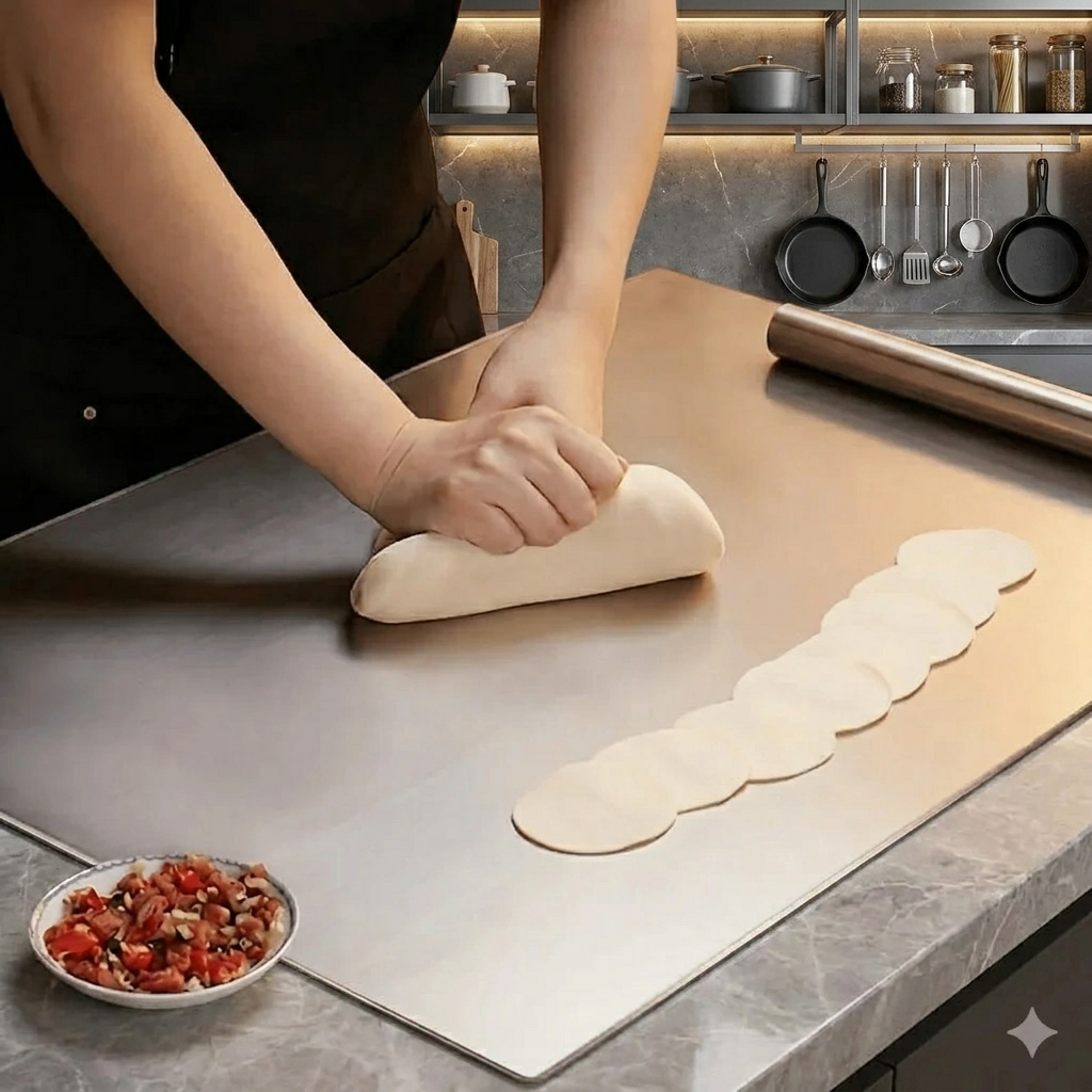 Planche à Découper en Acier Inox – Une surface de découpe élégante