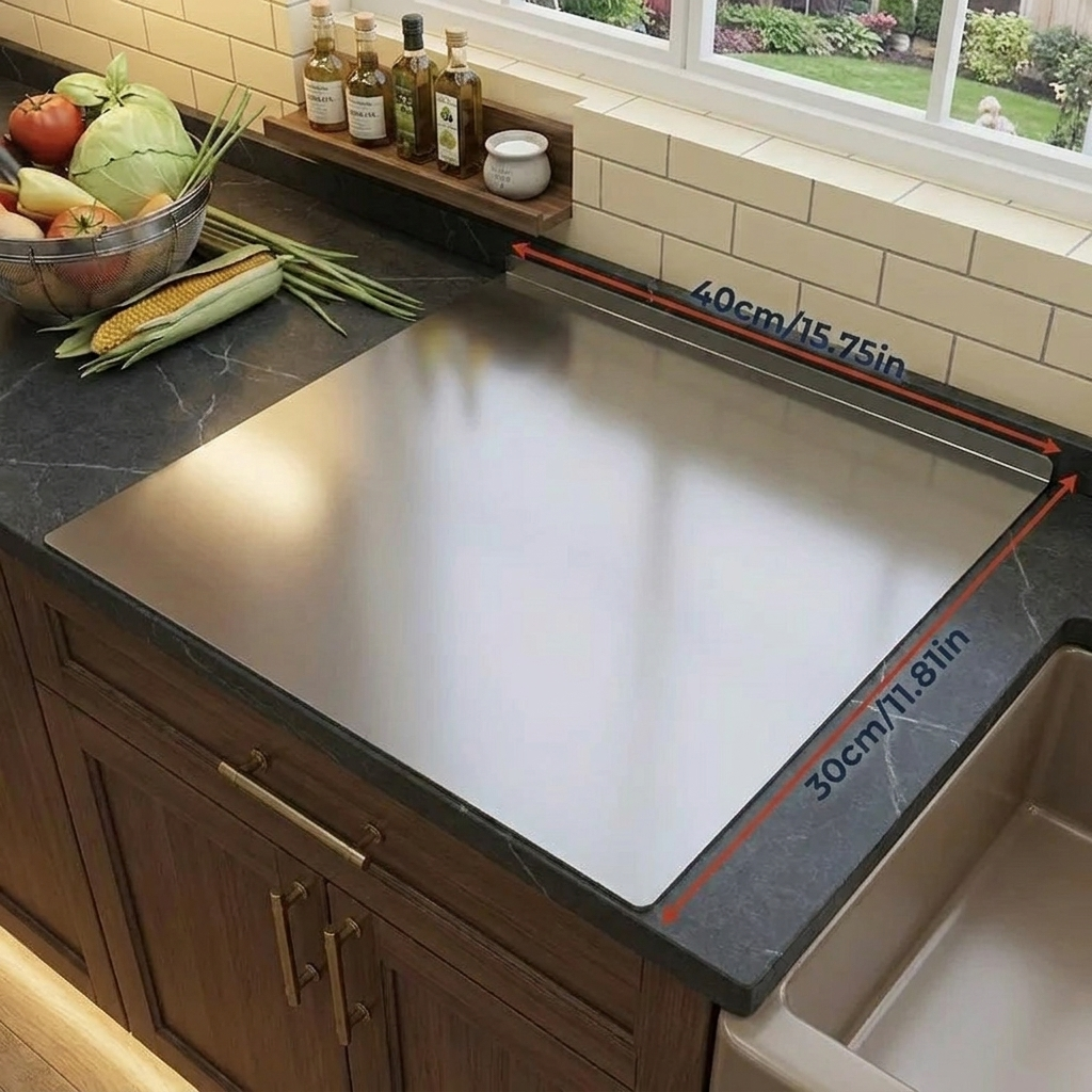 Planche à Découper en Acier Inox – Une surface de découpe élégante