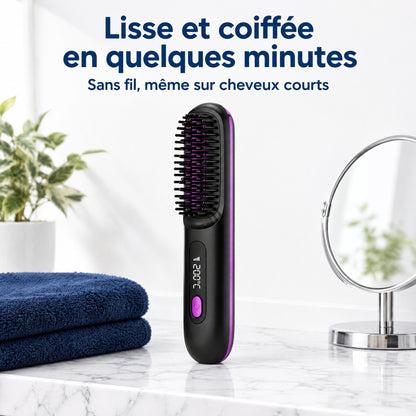 Brosse Luvera – Coiffez, lissez et bouclez, où que vous soyez