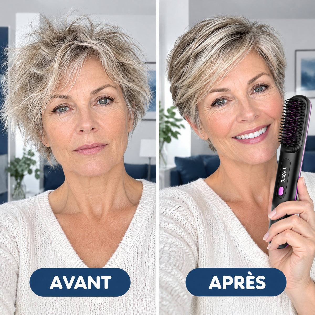 Brosse Luvera – Coiffez, lissez et bouclez, où que vous soyez
