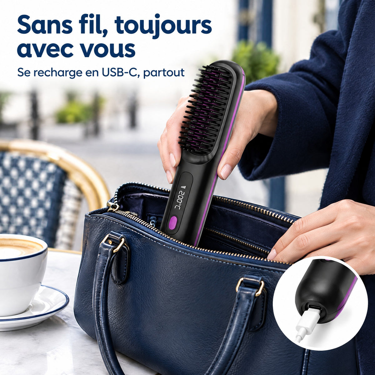 Brosse Luvera – Coiffez, lissez et bouclez, où que vous soyez