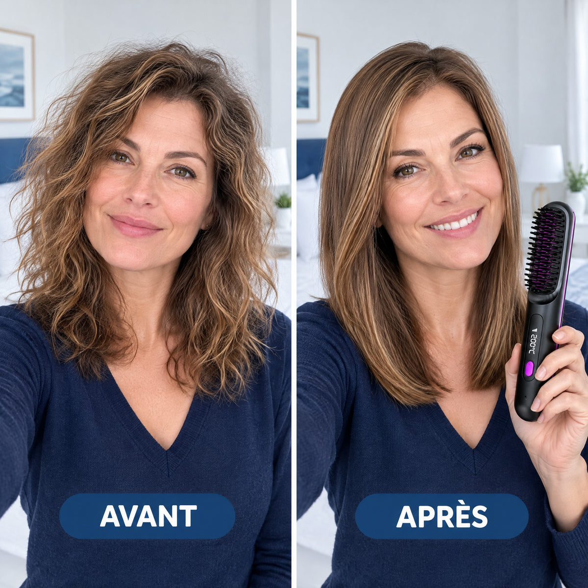 Brosse Luvera – Coiffez, lissez et bouclez, où que vous soyez