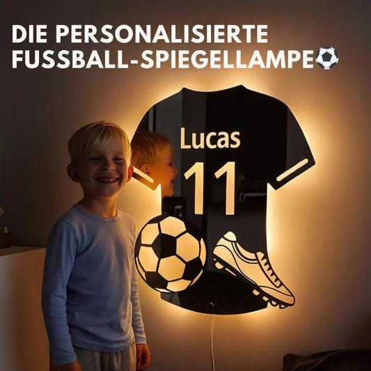 Lumifoot | Personalisierte LED-Spiegellampe Fußball