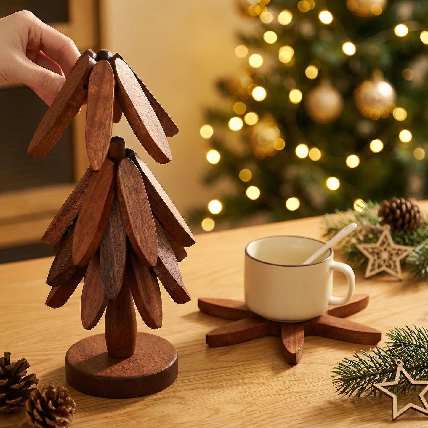 Support Décoratif en Bois – Protection thermique au quotidien