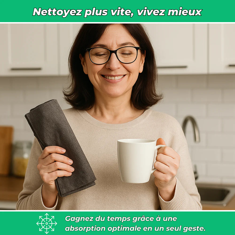 Chiffon Nanofibre Ultra-Absorbant – Brillance sans traces