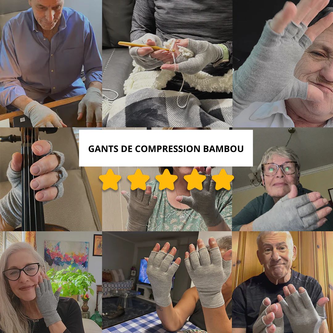 Gants de Compression Bambou – Soulagement Naturel pour les Mains Raides