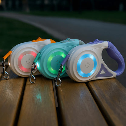 Laisse LED Automatique pour chien – Sécurisez vos promenades de nuit avec style