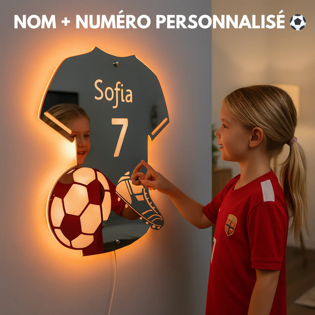 Lumifoot | Lampe Miroir Personnalisée LED Football