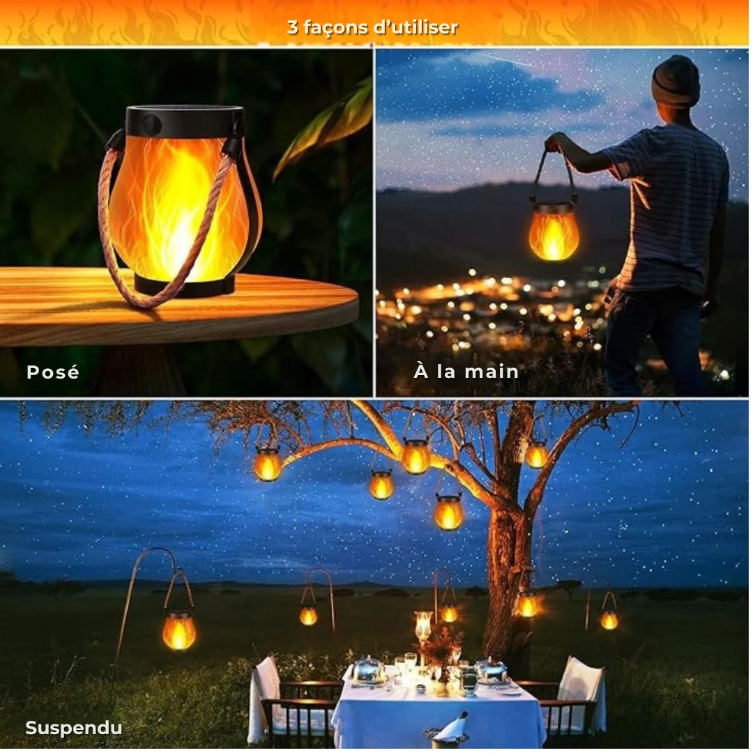 Lanterne Solaire FlameLight – Ambiance chaleureuse au jardin