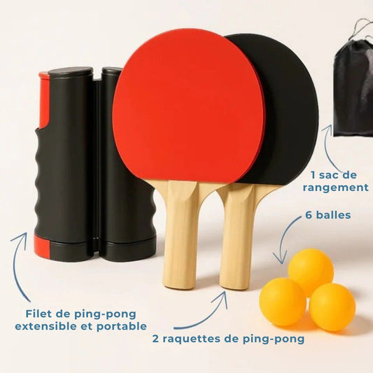Set Ping Pong FlexiNet – Transformez n’importe quelle table en terrain de jeu