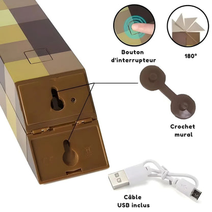 Blocklight lampe pixel aventure