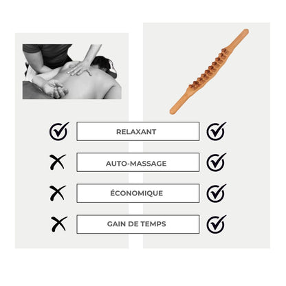 WoodSculpt – Rouleau de Massage en Bois