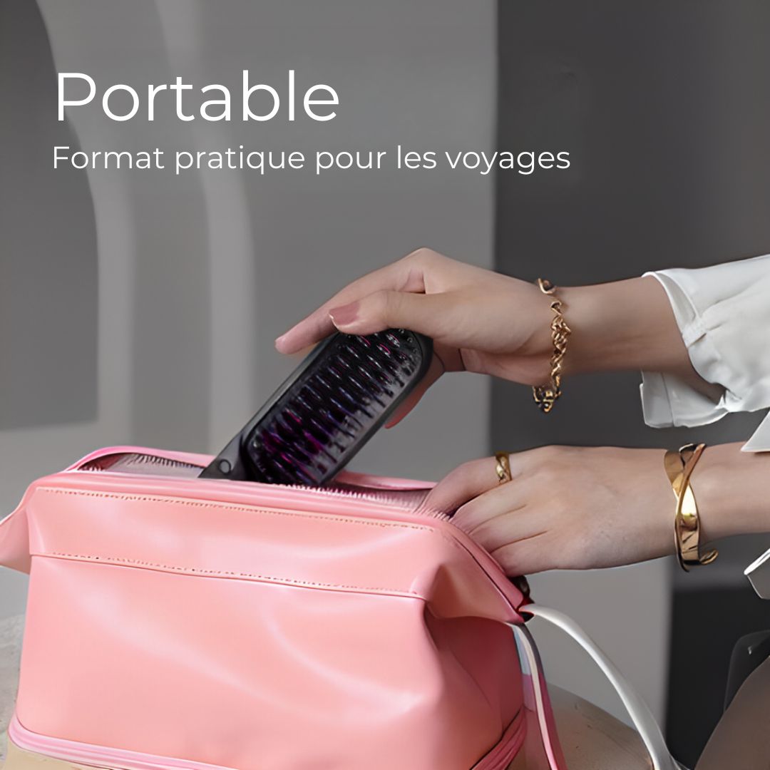 Brosse Luvera – Coiffez, lissez et bouclez, où que vous soyez