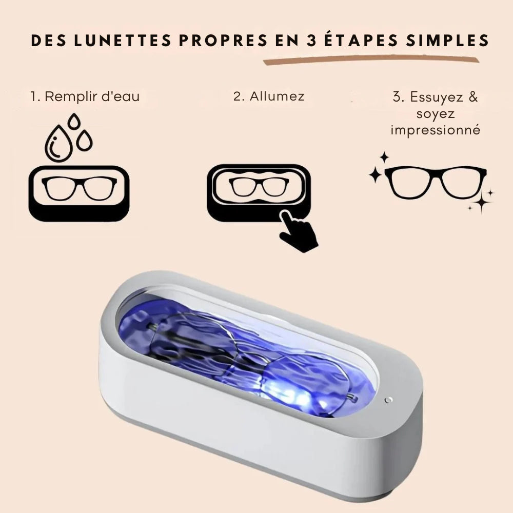 Nettoyeur à ultrasons pour lunettes – Des verres impeccables en quelques secondes
