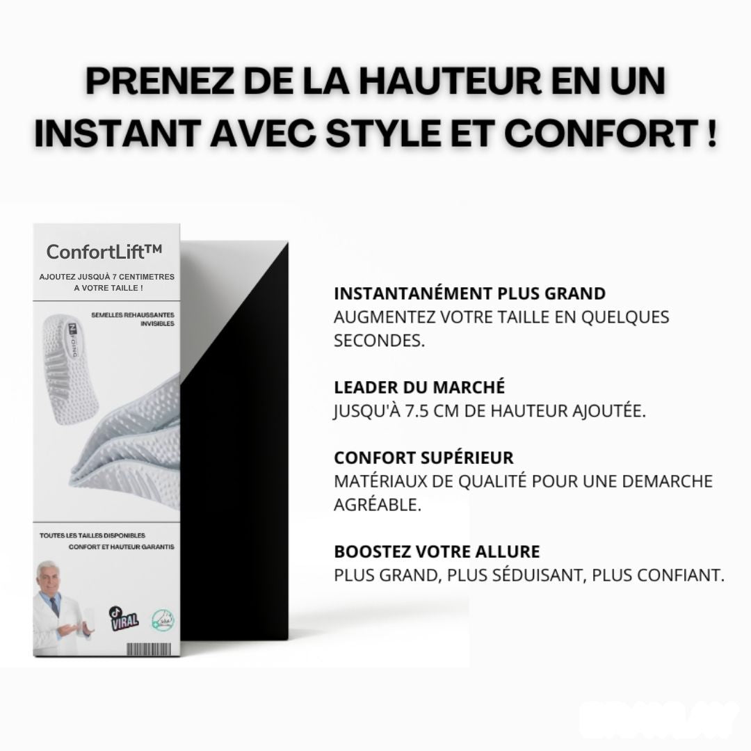 Semelles Grandissantes ConfortLift – Gagnez en taille et en allure