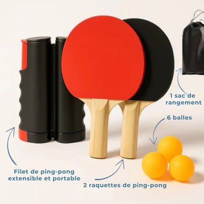 Set Ping Pong FlexiNet – Transformez n’importe quelle table en terrain de jeu