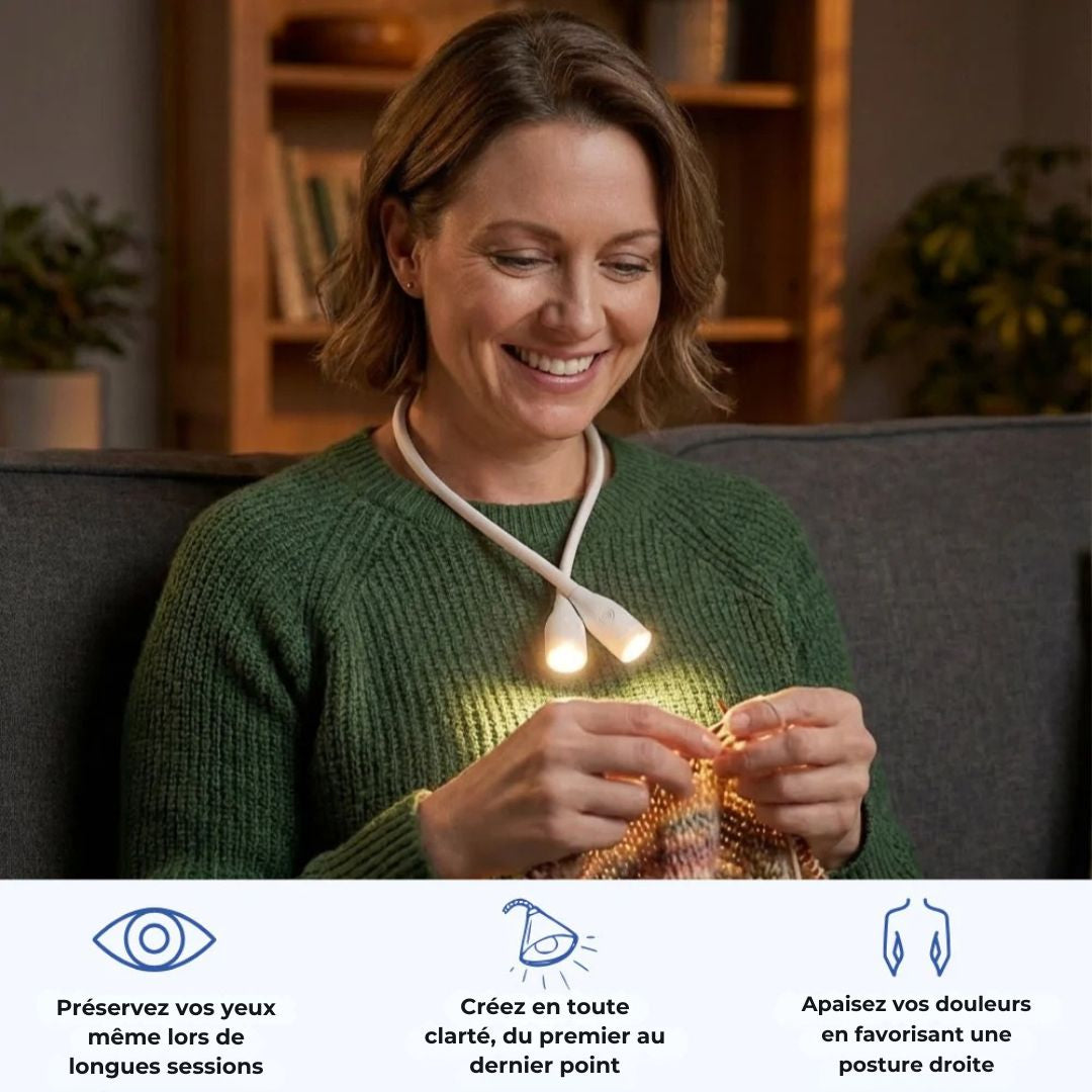 Lampe de Cou CraftLight – Lumière ciblée & Confort Mains Libres