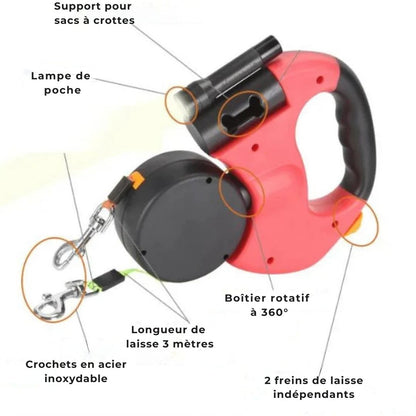 Laisse DuoSmart – Tout-en-un pour des balades sans stress