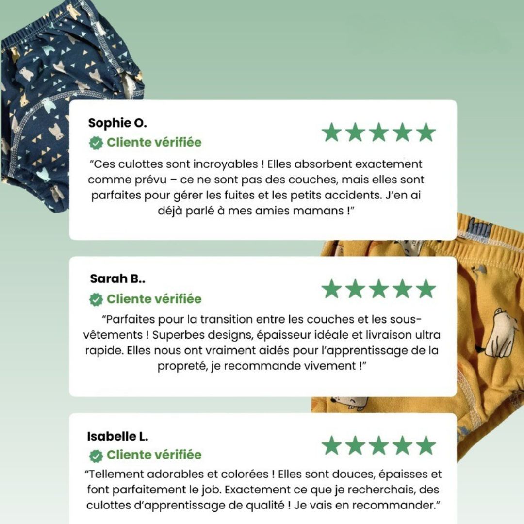 Culotte d’apprentissage ultime – Propreté rapide & Confort optimal