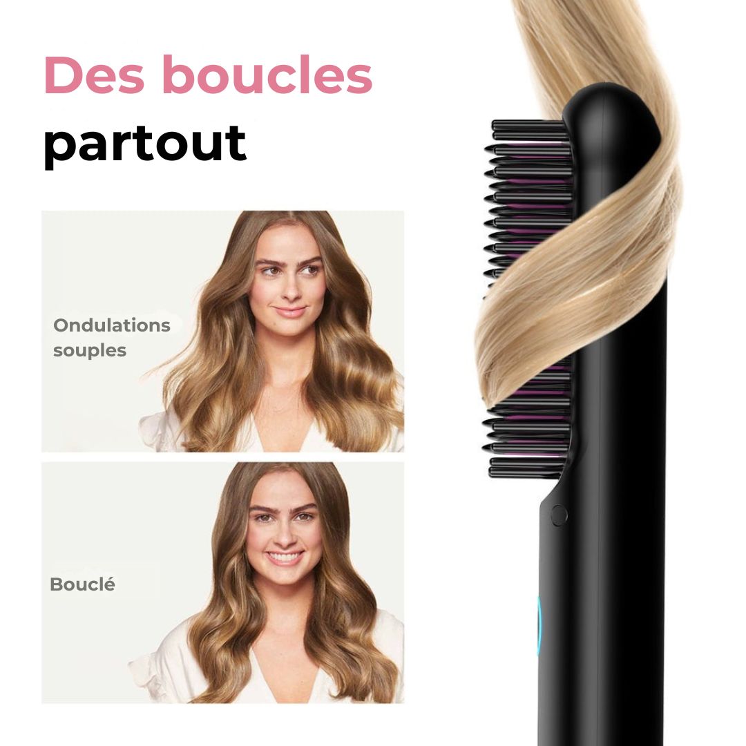 Brosse Luvera – Coiffez, lissez et bouclez, où que vous soyez
