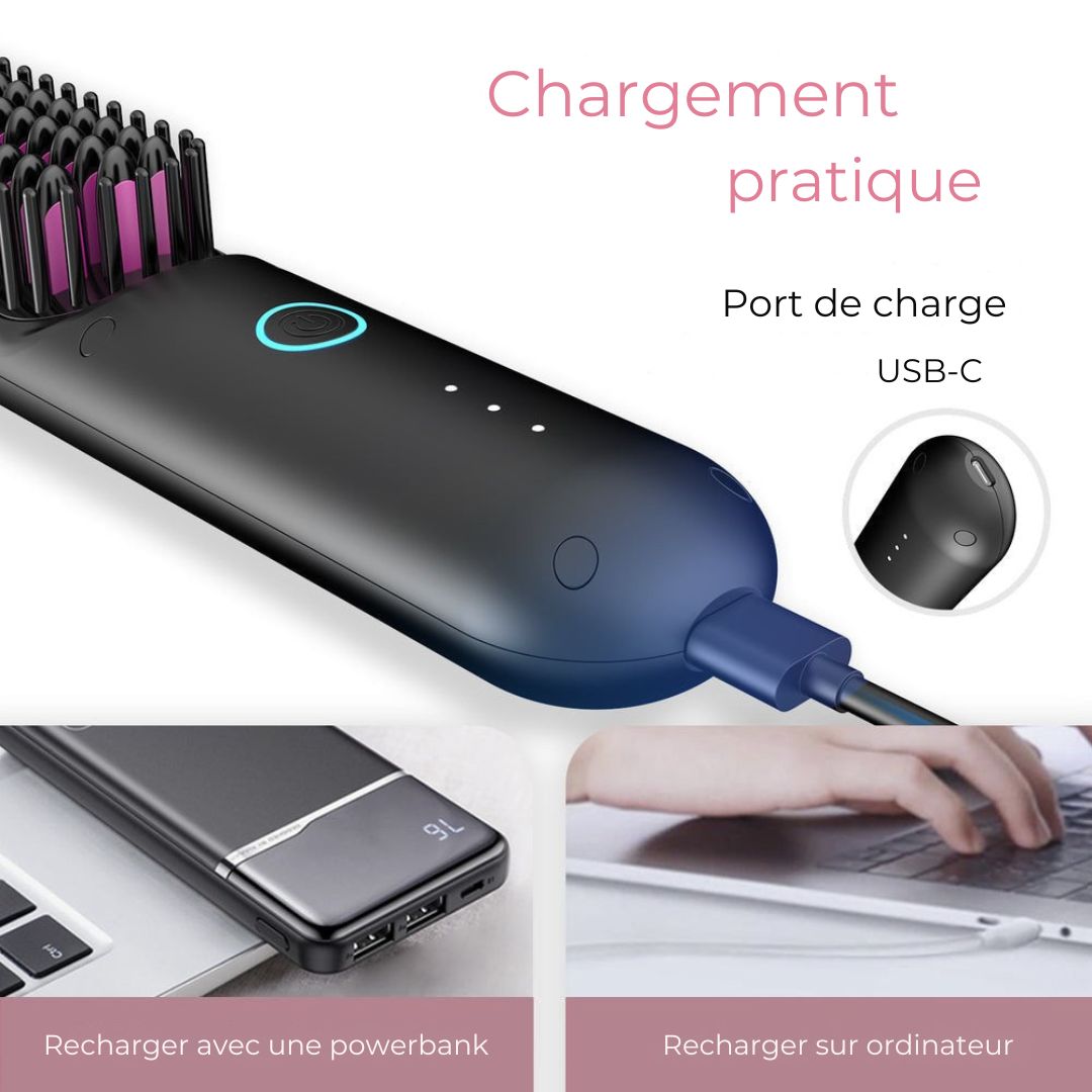 Brosse Luvera – Coiffez, lissez et bouclez, où que vous soyez