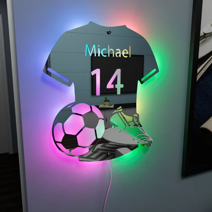 Lumifoot | Lampe Miroir Personnalisée LED Football