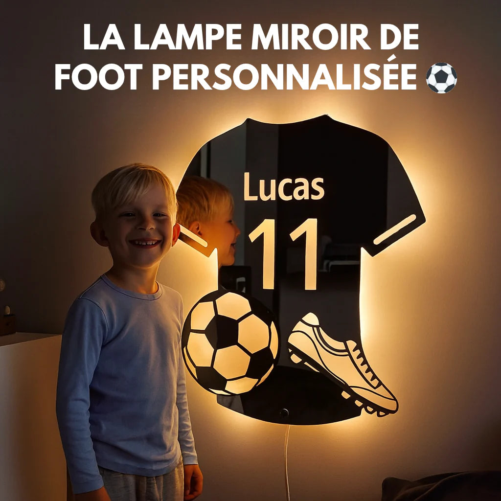 Lumifoot | Lampe Miroir Personnalisée LED Football